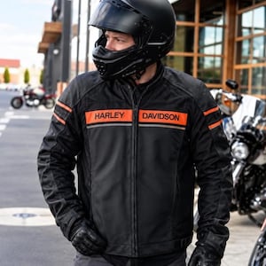 Mens Harley Davidson Triple Vent Leather Jacket - Etsy