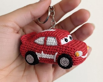 Crochet Race Car Keychain 2 different Pattern, Amigurumi Toy Tutorial (PDF Download)