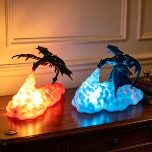 3D Dragon Spit Fire Cloud Night Light Novelty Tabletop Light, Creative Gift