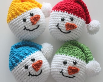Crochet Snowman Heads Pattern