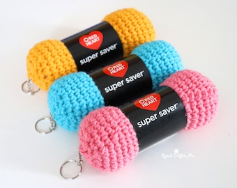 Mini Yarn Skein Keychain Crochet Pattern PDF  - Printable Two-Page PDF