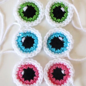 Crochet Cartoon Eyes Pattern - TWO Sizes!