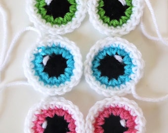 Crochet Cartoon Eyes Pattern - TWO Sizes!