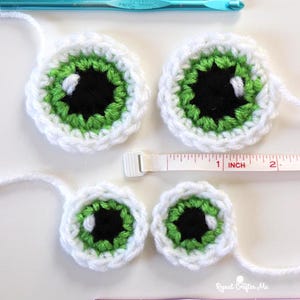 Crochet Cartoon Eyes Pattern - TWO Sizes!