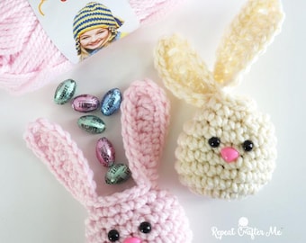 Mini Crochet Bunny Basket Pattern – Easter Egg Holder & Gift Idea