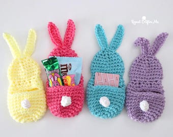 Crochet Bunny Pockets Pattern - Cute Pouch for Gift Cards and Treats