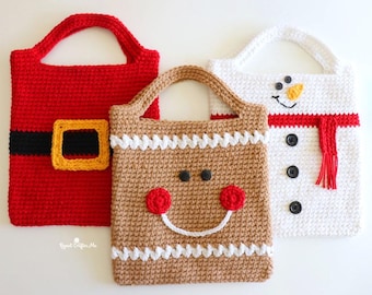 Christmas Crochet Tote Bags