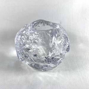 Vintage Kosta Boda Snowball Votive: Clear Glass Tealight Holder