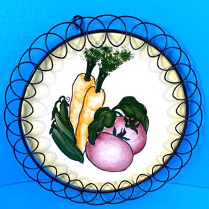 Vintage 1950s Starnes USA Vegetable Plate: Hand-Painted Porcelain Decor