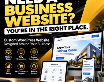 Custom WordPress Business Website, WooCommerce Store, Responsive Design (Digital Product)