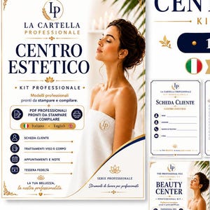 KIT Centro Estetico Professionale IT EN  Moduli Pdf  Stampabili Beauty Center  Forms Download Digitale