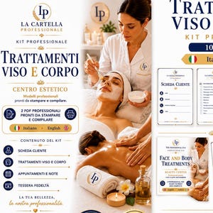 Kit Trattamenti Viso e Corpo IT  EN Moduli PDF A4 Stampabili Beauty Forms Download Digitale