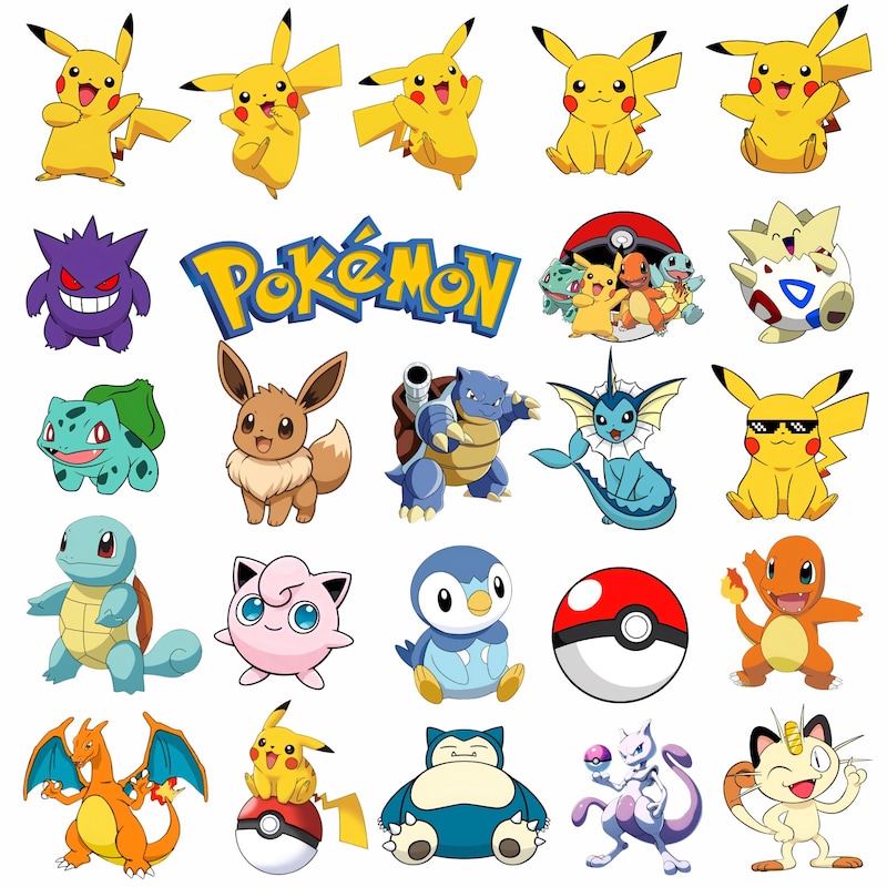 Pikachu Vector Graphics Pokemons Clipart Bundle - Etsy