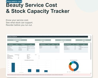 Beauty Service Cost Calculator & Salon Inventory Spreadsheet for Google Sheets and Excel
