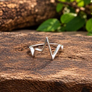 925 Sterling Silver Ring, Geometric Openwork Ring, Angular Silver Ring, Minimalist Statement Ring, Handmade Silver Jewelry