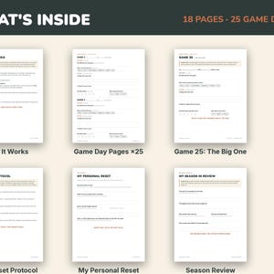 Team Gift Bag Filler, Game Day Journal Pages for Teen Athletes Printable, Small Gift from Coach | Pre Game Focus, Post Game Notes image 2