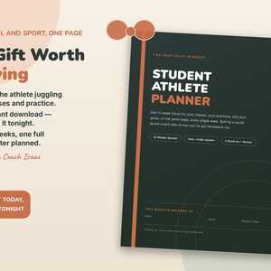 Planificador imprimible para estudiantes deportistas, regalo para madres de deportistas adolescentes, planificador semanal para la escuela y los deportes / Metas de 12 semanas, sin fecha. imagen 7