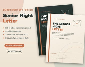Senior Night Gift for Her, Senior Night Letter from Mom Dad Printable, Fill-in Letter to My Senior Daughter, Volleyball Soccer