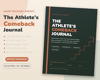 Gift for Injured Athlete, Sports Injury Recovery Journal Printable, Get Well Gift for Teen Athlete | The Athlete's Comeback Journal