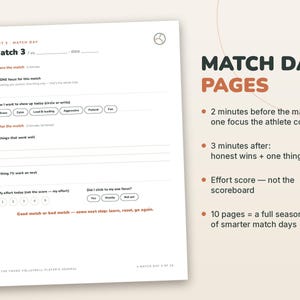 Volleyball Team Gifts, Volleyball Journal for Teen Players Printable, End of Season Gift from Coach | Mindset & Goals Journal image 3