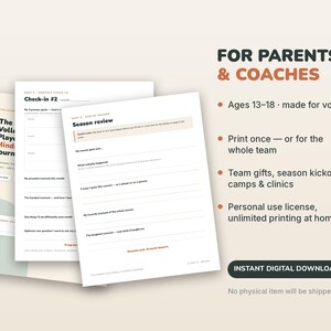 Volleyball Team Gifts, Volleyball Journal for Teen Players Printable, End of Season Gift from Coach | Mindset & Goals Journal image 6