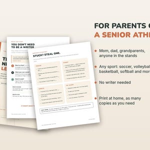 Senior Night Gift for Her, Senior Night Letter from Mom Dad Printable, Fill-in Letter to My Senior Daughter, Volleyball Soccer image 6