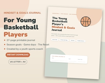 Regalos para equipos de baloncesto, diario de baloncesto para jugadores adolescentes (imprimible), regalo de fin de temporada del entrenador / diario de mentalidad y objetivos.