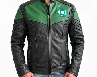 Hal Jordan Green Lantern Kyle Chandler Moto Biker Echtlederjacke