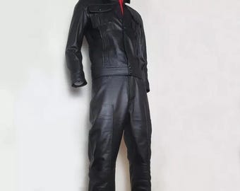 Elvis Presley 1968 Comeback Special Lederanzug, Lammfell-Tribute-Outfit, Rockabilly-Kostüm