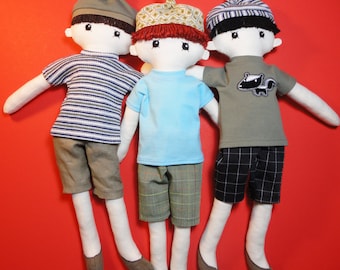 Cloth doll rag doll boy pdf pattern with detailed instructions - Zak