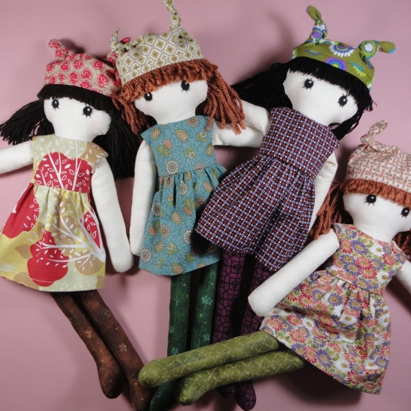 Cloth doll rag doll pdf pattern with detailed instructions - Jenny