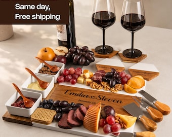 Personalized Charcuterie Cheese Board Hostess Gift for Couples Home Wedding Gift Housewarming Unique Bridal Shower Gift Idea, Christmas Gift