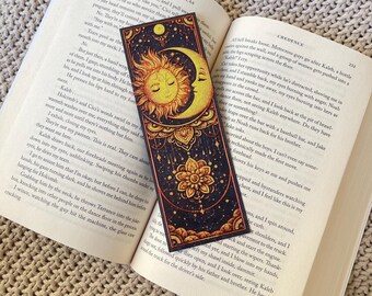 3D Printed Celestial Sun Moon Bookmark | Fantasy Reader Gift