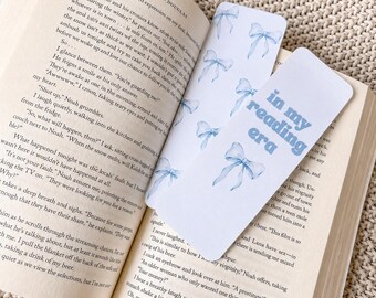 Handmade Blue Bow Bookmarks | In My Reading Era, Book Lover Gift