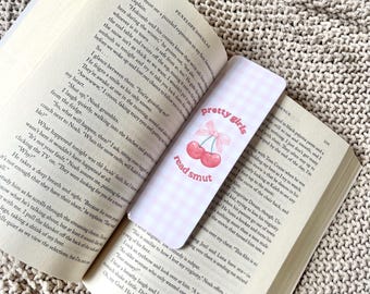 Pink Gingham Bookmark | Spicy Romance Book Lover Gift (Cherry Design)