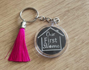 Chaveiro personalizado para a primeira casa | Chaveiro com pingente de inicial personalizado