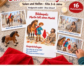 St. Martin Kita Material | 16 Seiten PDF | Geschichte, Bildkarten & Morgenkreis | 3–6 Jahre