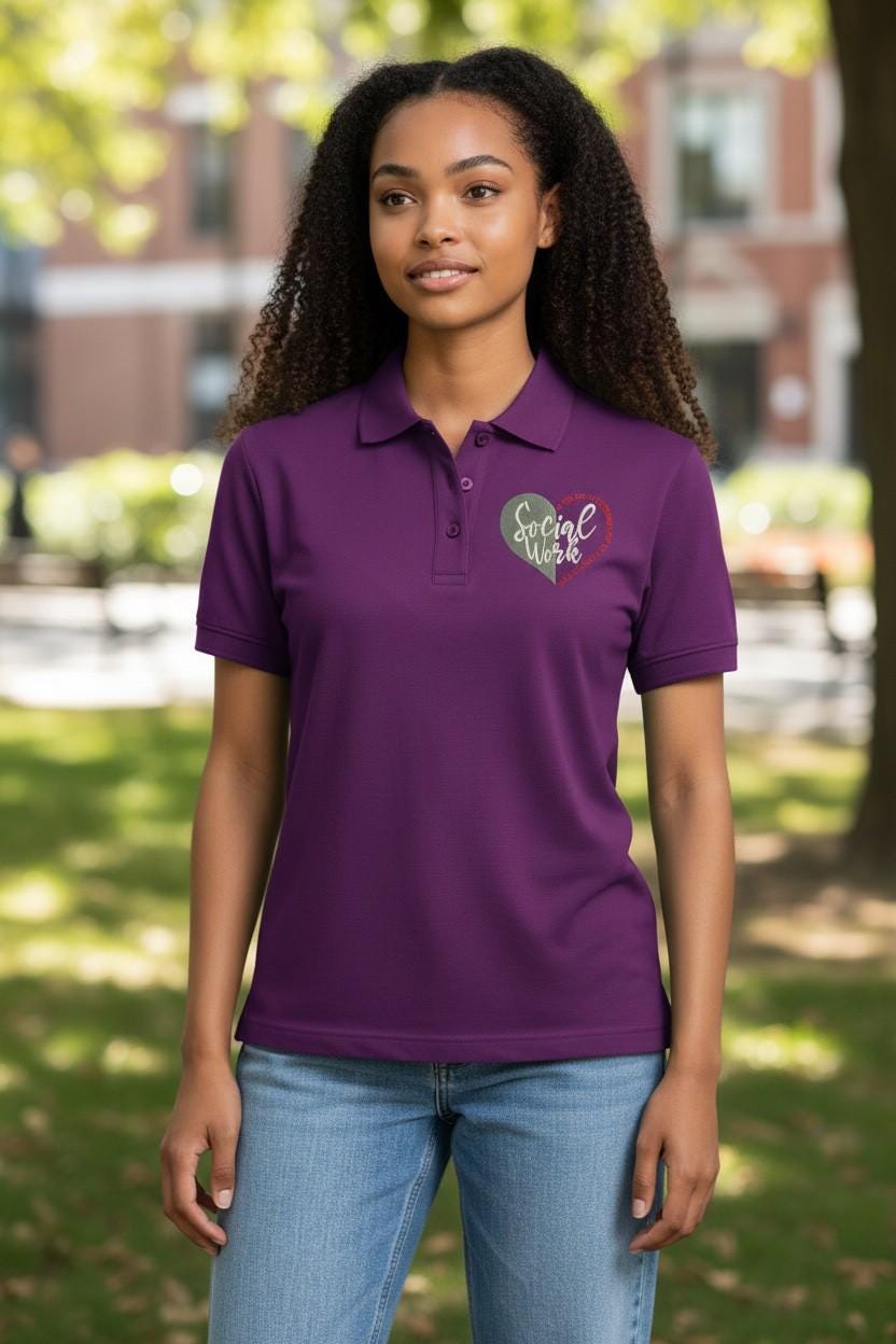 Embroidered Social Worker Polo Shirt Personalized Professional Apparel