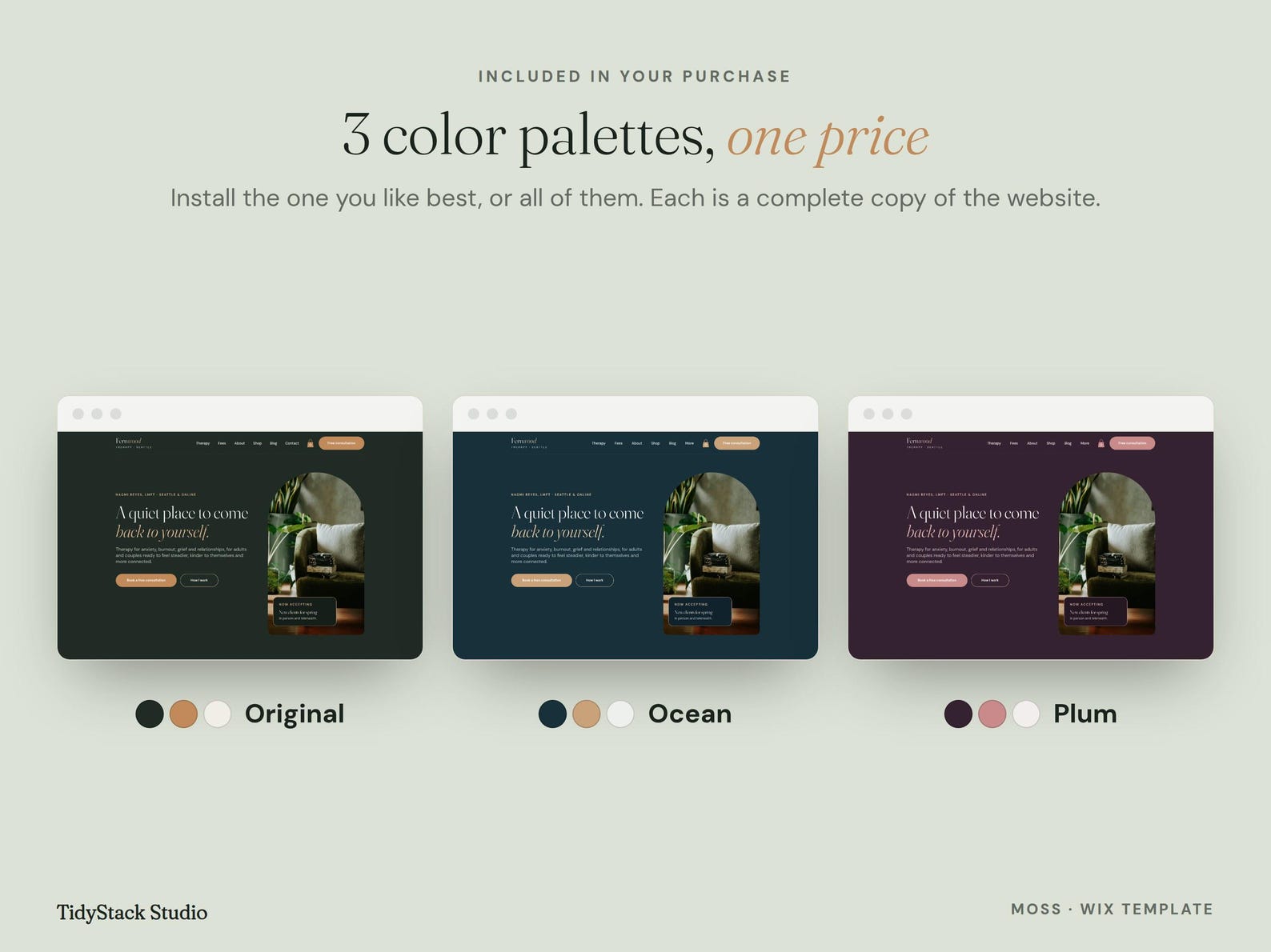 Wix Website Template for Therapists, Moody Dark Green Cozy Design - Etsy