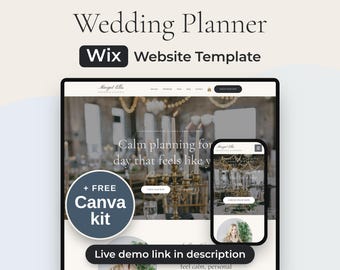 Wix Website Template for Wedding Planners, Neutral Romantic Design