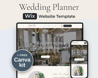 Wix Website Template for Wedding Planners, Neutral Romantic Design