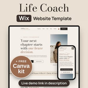 Wix Website Template for Life Coaches, Neutral Editorial Design