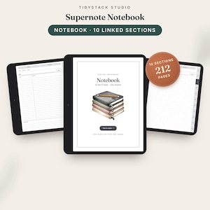 Supernoteノートブックテンプレート、Manta A5X Nomad、ハイパーリンク付きPDF、コーネルノート