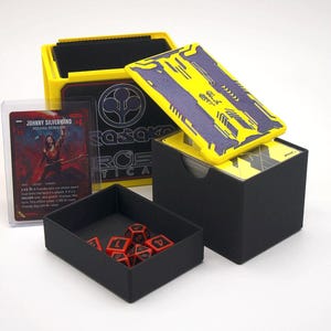 Boite Deck Cyberpunk TCG Porte Cartes 100+ Sleevées Impression 3D Cadeau Netrunner