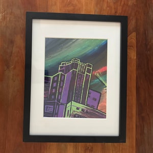 The Concourse at Night- framed and matted print