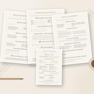 Sunday Reset Planner à imprimer | Routine du dimanche | Organisation semaine | Checklist maison, repas & bien-être | PDF français