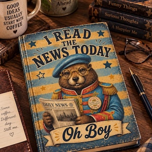 Jag läste nyheterna idag Oh Boy Journal, Beatles-inspirerad anteckningsbok, musikälskarepresent, rolig Groundhog Journal, retro musikfanpresent