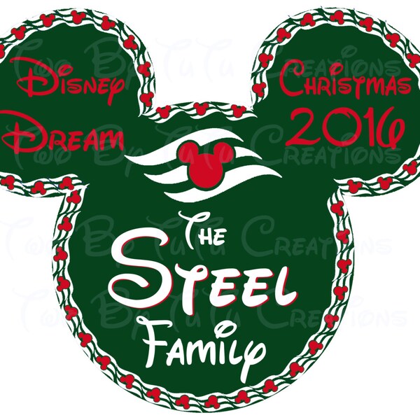 Disney Cruise Custom DIY Printable Iron sur transfert ou porte aimant Disney vacances en famille Noël Disney