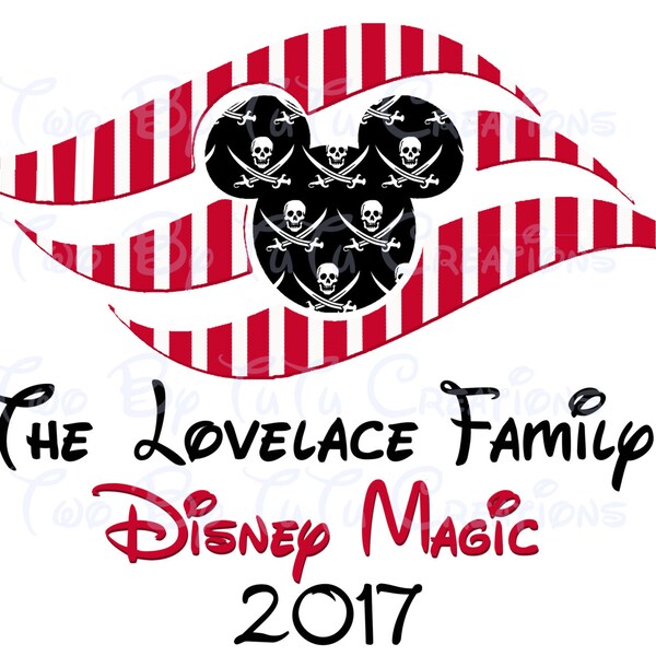 Disney Cruise Pirate Night Custom DIY Printable Image for Iron On Transfer or Door Magnet Disney Family Vacation Disney Cruise Disney World