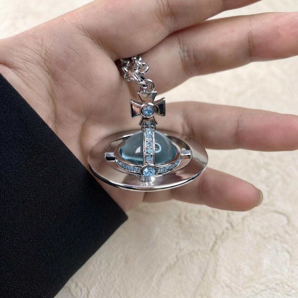 Vivienne Westwood Blue Orb Necklace - Etsy